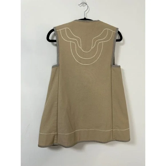 Vintage G. Girvin Seattle Silk Reversible Vest Women's Neutral Applique